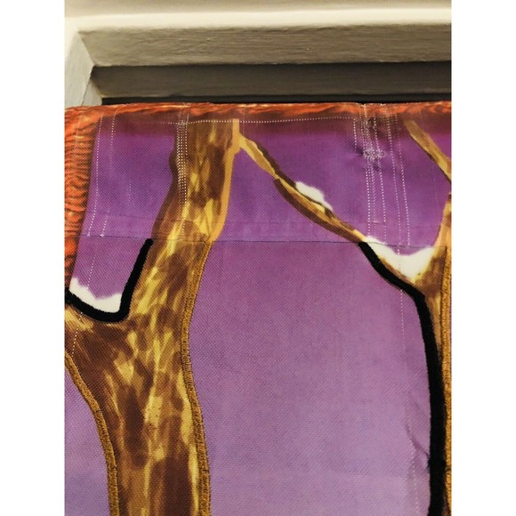 VTG Nylon Deer Fawn Cardinal Large House Porch Lawn Flag Banner approx 27”x 38” - Picture 5 of 11